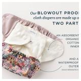 Esembly Cloth Diaper Inner - Organic Cotton Fitted Diaper- Soft, Ultra-Absorbant, Trim-Fitting Layer to Pair with Waterproof Outer for Blowout-Proof Diapering - 6-Pack,Size 2 (18-35lbs) - Retail: $46