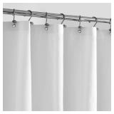 ALYVIA SPRING Waterproof Fabric Shower Curtain Liner with 3 Magnets - Soft Hotel Quality Cloth Shower Liner, Light-Weight and Machine Washable - Standard Size 72x72, White - Retail: $10