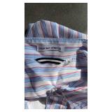 Four Way Stretch Striped Button-Down Shirt S - Retail: $15