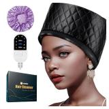 Heat Cap for Deep Conditioning, Thermal Steam Cap for Hair Treatment, Hair Steamer for Black Natural Hair, 10-Level Quick Heating Caps for Home Use. - Retail: $23