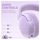 LORELEI B-E5 Kids Bluetooth Headphones, Wireless Headphones for Kids, Foldable 40H Playtime, Built-in mic, On Ear Headsets for Child/Teens/School/Tablet(Space Purple) - Retail: $19