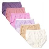 JUST MY SIZE Womenfts Plus Size Cool Comfort Cotton High Brief 6-Pack, Assorted, 11 (16156C) - Retail: $12