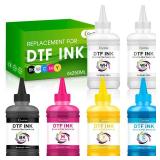 CenDale Premium DTF Ink 1500ML - DTF Transfer Ink for PET Film, Refill DTF Ink for Epson ET-8550, L1800, L800, R2400, P400, P800, XP15000, Heat Transfer Printing Direct to Film (250ml x 6, CMYK Wh) - 