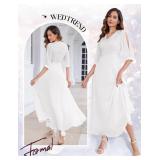 Wedtrend Womenfts Sequin Dress Glitter Wedding Guest Dress 3/4 Sleeve Evening Party Dress Formal Gowns and Evening Dress WT0317WhiteXL - Retail: $60