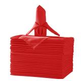 25pcs Polyester Cloth Napkins - 17 x 17 inch Red Washable Dinner Napkins with Hemmed Edges for Restaurant/Wedding/Hotel(25,Red) - Retail: $20