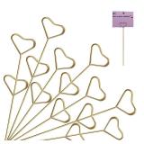 40Pcs Floral Pick Card Holder, Card Holder for Flower Arrangement, Gift Card Tree Holder, Photo Memo Holder Pick Stick, 12 Inch Suitable for Wedding Birthday Party Flower Gifts (Heart) - Retail: $5
