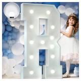 Marquee Letters 4 Feet Tall Large Light Up Letters Baby Shower Decorations Wedding Engagement Proposal White Party Decorations Marry Me Mr and Mrs Sign Big Cardboard Backdrop R - Retail: $37