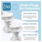 2 Packs Cooler Drain Plug Replacement for Coleman Coolers-1\ Shaft Length Cooler Drain Plug Kit,Cooler Parts Accessories Fits Most Coolers - Retail: $9in