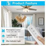 Ceiling Fan Remote Control Replacement for Hunter 99770 99392 99813, Compatible with Hunter 99770 99392 99118 99122 99123 99119, Light Dimmer 3-Speed Wall Mount (Remote Only) - Retail: $25