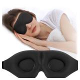 ZGGCD Sleep Mask for Side Sleeper, Light Blocking Sleeping Eye Mask for Women Men, 3D Contoured Cup Night Blindfold, Luxury Eye Cover Eyeshade with Adjustable Strap for Travel, Nap, Black - Retail: $8