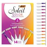 BIC Soleil 3 Colors Womenfts Disposable with 3 Blade Razors, Aloe Vera and Vitamin E Lubricating Strip for Enhanced Glide, 14-Pack, Stocking Stuffers for Women - Retail: $13