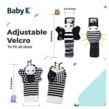 BABY K Baby Rattle Socks and Wrist Toys (Set E) - Newborn Toys for Baby Boy or Girl - Brain Development Infant Toys - Hand and Foot Rattles Suitable for 0-6, 6-12 Months Babies - Newborn Baby Gifts MI
