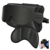 SARISUN Travel Pillows for Airplanes, Airplane Pillow with 3D Sleep Eye Mask, 360° Head Support, Stop Bobblehead Plane Travel Essentials, Adjustable Airplane Head Strap for Budget Airlines, Black - R