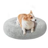 Nisrada Dog Bed for Small Medium Large Dogs, 27 inch Calming Dogs Bed, Washable-Round Cozy Soft Pet Bed for Puppy and Kitten with Slip-Resistant Bottom - Retail: $30