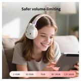 YLFASHION Kids Bluetooth Headphones, Wireless and Wired Over-Ear with Rabbit Design, Built-in Mic, Volume Limited, Comfortable and Foldable, for Children and Adults/School/iPad/Tablet/Airplane (Purple
