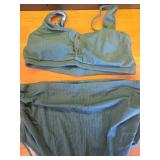 Zando Ribbed Maternity Swimsuit Maternity Bathing Suit Two Piece Maternity Swimwear Bikini Pregnancy Bathing Suits for Women Maternity Two-Piece Swimsuits with Tank Top and Bottom Dark Green X-Large -