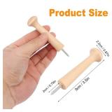 GNIEMCKIN 50 PCS 2.76 Inch Wooden Pegs - Unfinished Wood Shaker Pegs, Screw-on, Functional and Versatile - Retail: $28