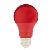 Amazon Basics A19 Red Color Party LED Light Bulbs, 60 Watt Equivalent, Energy Efficient 9W, E26 Standard Base, Non-Dimmable, 10,000 Hour Lifetime, 2-Pack - Retail: $7
