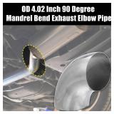 X AUTOHAUX 1pcs OD 4 Inch 90 Degree Mandrel Bend Elbow SS304 Stainless Steel Bend Tube Exhaust Elbow Pipe for Car Modified Exhaust System 4\ Piping Silver Tone - Retail: $22in