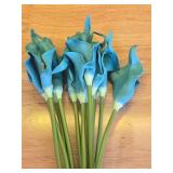 Letjolt Artificial Calla Lily Teal Flowers for Wedding Bouquet Flower 12Pcs Home Decoration Faux Calla Lilies Flower, Teal Blue - Retail: $10