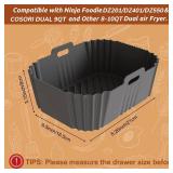 CEGOUT 2PCS Non-Stick Silicone Air Fryer Liners for Ninja DZ201/DZ401 DZ550 8-10 QT, COSORI 2 Basket Air Fryer, Baking Tray, Air Fryer Accessories - Retail: $10