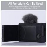 Camera Case for Sony ZV-1, ZV1 Camera Case Digital Camera Anti-Scratch Slim Fit Soft DSLR Camera Sleeve with ZV1 Screen Protector for Sony ZV-1 (Black) - Retail: $17