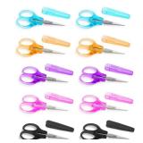 10 Pcs Small All Purpose Scissors, Stainless Steel Sharp Mini Detail Craft Scissors With Protective Cover, 3.5\ Tiny for Embroidery, Paper Cutting, Sewing, Knitting, Crafting - Retail: $9in