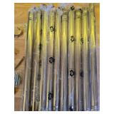 Gold Curtain Rods for Windows 18 to 144 Inch, Adjustable Length 1 Inch Diameter Brass Curtain Rods with Aluminium Finials, Warm Gold - Retail: $31