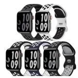 5 Pack Sport Bands Compatible with Apple Watch Band 44mm 45mm 46mm 42mm 41mm 40mm 38mm 49mm for Men Women, Breathable Silicone Wrist Strap for iWatch Series 11 10 9 8 7 6 5 4 3 2 1 SE3 2 1 Ultra3 2 1 