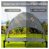 Heeyoo Elevated Dog Bed with Canopy, Portable Dog Cot with Removable Shade Tent, Outdoor Raised Pet Cot Cooling Bed for Dogs - Retail: $50