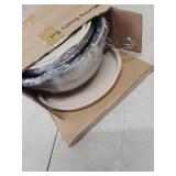 WEPSEN Mixing Bowls Set, 27PCS Khaki Mixing Bowls With Lids Set Stainless Steel Kitchen Large Nesting Metal Bowl 7QT to 1.5QT, Measuring Cups and Spoons for Prepping Cooking Serving - Retail: $43