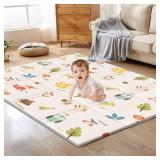 Baby Play Mat, 50 x 50 Inch Play Mat Perfect for Use Baby Playpen, Foldable Baby Foam Playmat for Floor, Portable Waterproof Activity PlayMats for Babies, Infants and Toddlers - Retail: $40