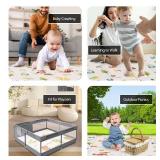 Baby Play Mat, 50 x 50 Inch Play Mat Perfect for Use Baby Playpen, Foldable Baby Foam Playmat for Floor, Portable Waterproof Activity PlayMats for Babies, Infants and Toddlers - Retail: $40