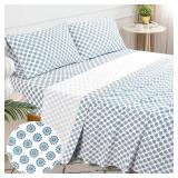 Sleepdown Cotton Bed Sheet Set - Mandalas Blue, Twin XL