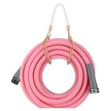 Nuanchu Garden Hose, Flexible Light Weight Non Kinking Water Hose with Grip - Leakproof UV Protection 1/2ftft, Male to Female for Garden Rv Camper Watering Plants (Pink,30 ft) - Retail: $25