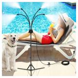 Homasky Standing Misters for Outside Patio, Adjustable Height 5.3 FT Stand Misting System for Cooling Outdoor, Portable Stand Mister for Water Mist Playing, Patio Cooling, Backyard, Porch (Black) - Re