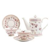 Gracie China by Coastline Imports Pink Rose Tea Set, 34-Ounce / 7-Ounce - Retail: $38