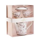 Gracie China by Coastline Imports Pink Rose Tea Set, 34-Ounce / 7-Ounce - Retail: $38