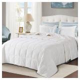 Globon Summer Down Comforter King Size, Extra Lightweight Blanket/Duvet Insert for Hot Sleepers, Noiseless and Extra Soft,106x90 inches,White - Retail: $130