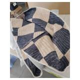 LIVEBOX Checkered Round Rug 6 Ft Washable Area Rug for Playroom, Kids Non-Slip Neutral Classic Circle Rug Geometric Large Carpet Soft Boys Rug for Classroom Dorm Bedroom(Black,180R) - Retail: $60