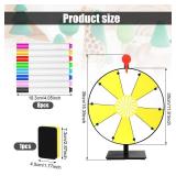 NQEUEPN 12in Spinning Prize Wheel, Tabletop Spinner Board of Fortune Game with Stand Dry Erase for Roulette Raffle Carnival - Retail: $21