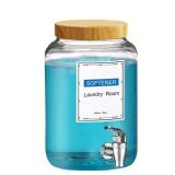 Laundry Detergent Dispenser,1 Gallon Glass Liquid Laundry Detergent Dispenser,for Bleach, Fabric Softener,Laundry Soap Dispenser,for Laundry Room Organization and Storage 128oz - Retail: $26