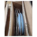 Famiware Moonlight Plates and Bowls Sets, 12 Pieces Stoneware Dinnerware Sets with Linen Finish, Handmade Dishware Set for 4, Microwave and Dishwasher Safe, Chip and Scratch Resistant, Blue - Retail: 