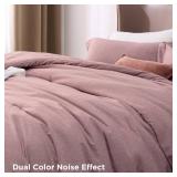 Bedsure Full Comforter Set - Dusty Rose Soft Bedding for All Seasons, Cationic Dyed Bed Set, 3 Pieces, 1 Full Size Comforter (82\x86\in) and 2 Pillow Shams (20\inx26\in+2\in) - Retail: $40in