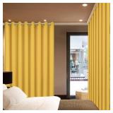 Yakamok Extra Wide Blackout Curtain for Sliding Glass Door, Grommet Thermal Insulated Room Divider Curtain 100W x 84L inch, Room Darkening Patio Curtain,8.3ft Wide x 7ft Tall, 1 Panel Black  - Retail: