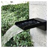 PONDO 304 Stainless Steel Made Exquisite Handcrafted Waterfall Spout for Landscape, Water Fountain Spout Scupper Luxury Decoration for Pools, Ponds, Water Walls (Black Powder Coating) - Retail: $190