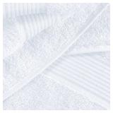 Belizzi Home Ultra Soft 6 Pack Cotton Towel Set, Contains 2 Bath Towels 28x55 inch, 2 Hand Towels 16x24 inch and 2 Wash Coths 12x12 inch, Ideal Everyday use, Compact and Lightweight - White - Retail: 