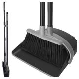 KeFanta Broom and Dustpan Set,Dust Pan with Long Handle,52Broom with Stand Up Dustpan Combo Set for Sweeping Indoor Home Kitchen Office Lobby - Retail: $158