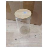 sungwoo 4PCS Glass Cups with Bamboo Lids and Straws, 16OZ Ice Coffee Cup, Drinking Cup set with Wooden Lids, Home Essential Glass Tumblers for Beer, Cocktail, Tea and Latte Clear - Retail: $13
