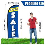 Buryeah 2 Set Sale Feather Flag 7 x 5.4ft Huge Sale Banner Flag Themed Flag with Pole Kit for Retail Store Outside Garden Business Advertising(Blue) - Retail: $40